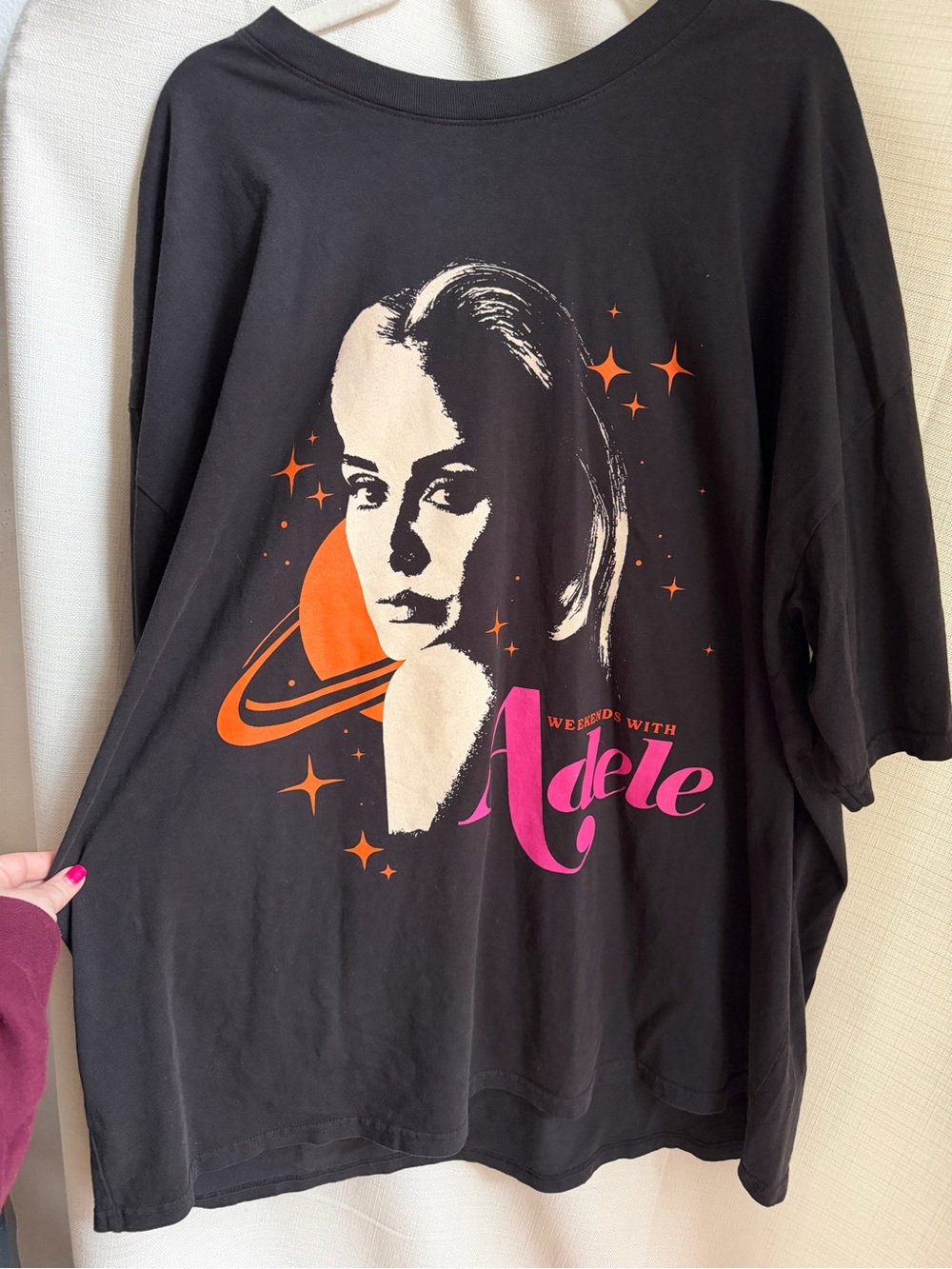 Official Adele Vegas Residency Graphic Tee with Pink & Orange Accent